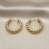 Oro Laminado Huggie Hoop, Gold Filled Style Twist Design, Polished, Golden Finish, 02.195.0237.25