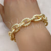 Oro Laminado Fancy Bracelet, Gold Filled Style Rolo Design, Diamond Cutting Finish, Golden Finish, 03.331.0221.09 (13 MM Thickness, 9 Inches Length)