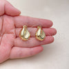 Oro Laminado Stud Earring, Gold Filled Style Teardrop Design, Polished, Golden Finish, 02.163.0233
