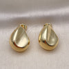 Oro Laminado Stud Earring, Gold Filled Style Teardrop Design, Polished, Golden Finish, 02.163.0233