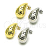 Oro Laminado Stud Earring, Gold Filled Style Teardrop Design, Polished, Golden Finish, 02.163.0241
