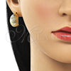 Oro Laminado Stud Earring, Gold Filled Style Polished, Golden Finish, 02.163.0244