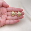Oro Laminado Stud Earring, Gold Filled Style Polished, Golden Finish, 02.163.0248