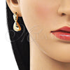 Oro Laminado Dangle Earring, Gold Filled Style Polished, Golden Finish, 02.163.0249