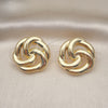 Oro Laminado Stud Earring, Gold Filled Style Polished, Golden Finish, 02.163.0252