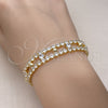 Oro Laminado Tennis Bracelet, Gold Filled Style with White Cubic Zirconia, Polished, Golden Finish, 03.284.0036.07 (10 MM Thickness, 7 Inches Length)