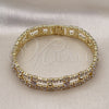 Oro Laminado Tennis Bracelet, Gold Filled Style with White Cubic Zirconia, Polished, Golden Finish, 03.284.0036.07 (10 MM Thickness, 7 Inches Length)