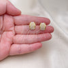Oro Laminado Stud Earring, Gold Filled Style with Ivory Pearl, Polished, Golden Finish, 02.379.0078