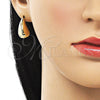 Oro Laminado Stud Earring, Gold Filled Style Polished, Golden Finish, 02.163.0267