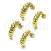 Oro Laminado Small Hoop, Gold Filled Style Twist Design, Polished, Golden Finish, 02.163.0275.23