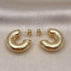 Oro Laminado Small Hoop, Gold Filled Style Hollow Design, Polished, Golden Finish, 02.163.0277.25