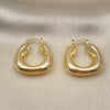 Oro Laminado Medium Hoop, Gold Filled Style Hollow Design, Polished, Golden Finish, 02.163.0280.27