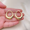 Oro Laminado Medium Hoop, Gold Filled Style Hollow Design, Polished, Golden Finish, 02.163.0170.30