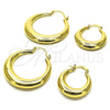 Oro Laminado Medium Hoop, Gold Filled Style Hollow Design, Polished, Golden Finish, 02.163.0170.30