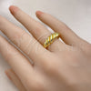 Oro Laminado Elegant Ring, Gold Filled Style Twist Design, Polished, Golden Finish, 01.196.0024 (One size fits all)