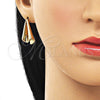 Oro Laminado Stud Earring, Gold Filled Style Polished, Golden Finish, 02.163.0284
