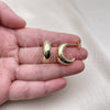 Oro Laminado Small Hoop, Gold Filled Style Hollow Design, Polished, Golden Finish, 02.163.0293.20