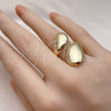 Oro Laminado Elegant Ring, Gold Filled Style Chunky Design, Polished, Golden Finish, 01.213.0044