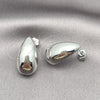 Oro Laminado Stud Earring, Gold Filled Style Chunky Design, Polished, Rhodium Finish, 02.122.0122.1