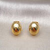 Oro Laminado Stud Earring, Gold Filled Style Ball Design, Polished, Golden Finish, 02.342.0319