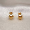 Oro Laminado Stud Earring, Gold Filled Style Ball and Hollow Design, Polished, Golden Finish, 02.342.0323
