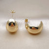 Oro Laminado Stud Earring, Gold Filled Style Ball Design, Polished, Golden Finish, 02.213.0592