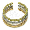 Oro Laminado Trio Bangle, Gold Filled Style Twist Design, Polished, Tricolor, 07.170.0013 (05 MM Thickness, One size fits all)