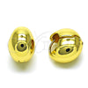 Oro Laminado Huggie Hoop, Gold Filled Style Ball and Hollow Design, Polished, Golden Finish, 02.341.0170.16