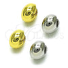 Oro Laminado Huggie Hoop, Gold Filled Style Ball and Hollow Design, Polished, Rhodium Finish, 02.341.0170.1.16