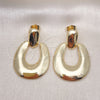 Oro Laminado Stud Earring, Gold Filled Style Chunky Design, Polished, Golden Finish, 02.163.0295