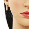 Oro Laminado Stud Earring, Gold Filled Style Polished, Golden Finish, 02.156.0674