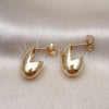 Oro Laminado Stud Earring, Gold Filled Style Polished, Golden Finish, 02.156.0674