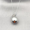 Rhodium Gold Filled Pendant Necklace, Hollow and Teardrop Design, Polished, Rhodium Finish, 04.368.0013.18 (01 MM Thickness, 18 Inches Length)