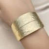 Oro Laminado Individual Bangle, Gold Filled Style Leaf Design, Polished, Golden Finish, 07.213.0007 (35 MM Thickness, One size fits all)