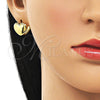 Oro Laminado Huggie Hoop, Gold Filled Style Heart Design, Polished, Golden Finish, 02.341.0174.12