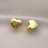 Oro Laminado Huggie Hoop, Gold Filled Style Heart Design, Polished, Golden Finish, 02.341.0174.12