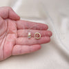 Oro Laminado Huggie Hoop, Gold Filled Style Heart Design, Polished, Tricolor, 02.213.0608.12