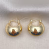 Oro Laminado Small Hoop, Gold Filled Style Hollow Design, Polished, Golden Finish, 02.195.0272.25