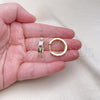 Oro Laminado Huggie Hoop, Gold Filled Style with Amethyst and White Cubic Zirconia, Polished, Golden Finish, 02.213.0618.20