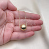 Oro Laminado Pendant Necklace, Gold Filled Style Ball and Rolo Design, Polished, Golden Finish, 04.213.0304.18 (02 MM Thickness, 18 Inches Length)