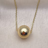 Oro Laminado Pendant Necklace, Gold Filled Style Ball and Rolo Design, Polished, Golden Finish, 04.213.0304.18 (02 MM Thickness, 18 Inches Length)