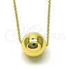 Oro Laminado Pendant Necklace, Gold Filled Style Ball and Rolo Design, Polished, Golden Finish, 04.213.0304.18 (02 MM Thickness, 18 Inches Length)
