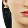 Oro Laminado Stud Earring, Gold Filled Style Matte Finish, Golden Finish, 02.195.0275