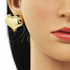 Oro Laminado Stud Earring, Gold Filled Style Chunky Design, Polished, Golden Finish, 02.341.0179