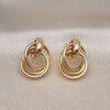Oro Laminado Stud Earring, Gold Filled Style Hollow Design, Polished, Golden Finish, 02.196.0119