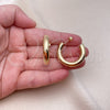 Oro Laminado Medium Hoop, Gold Filled Style Hollow Design, Polished, Golden Finish, 02.163.0312.30