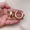Oro Laminado Medium Hoop, Gold Filled Style Hollow Design, Polished, Golden Finish, 02.163.0313.35