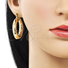 Oro Laminado Small Hoop, Gold Filled Style Hollow Design, Polished, Golden Finish, 02.163.0314.35