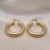 Oro Laminado Small Hoop, Gold Filled Style Hollow Design, Polished, Golden Finish, 02.163.0314.35