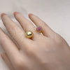Oro Laminado Multi Stone Ring, Gold Filled Style Ball Design, with Ruby Micro Pave, Polished, Golden Finish, 01.341.0131.1 (One size fits all)